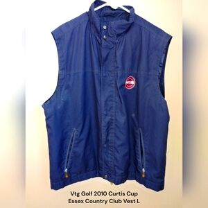 Vtg Golf Curtis Cup Official Vest L Essex Country Club Navy S2010 Windbreaker